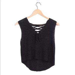 😎HP EVERYDAY ESSENTIALS😎knit crop hi lo v-neck